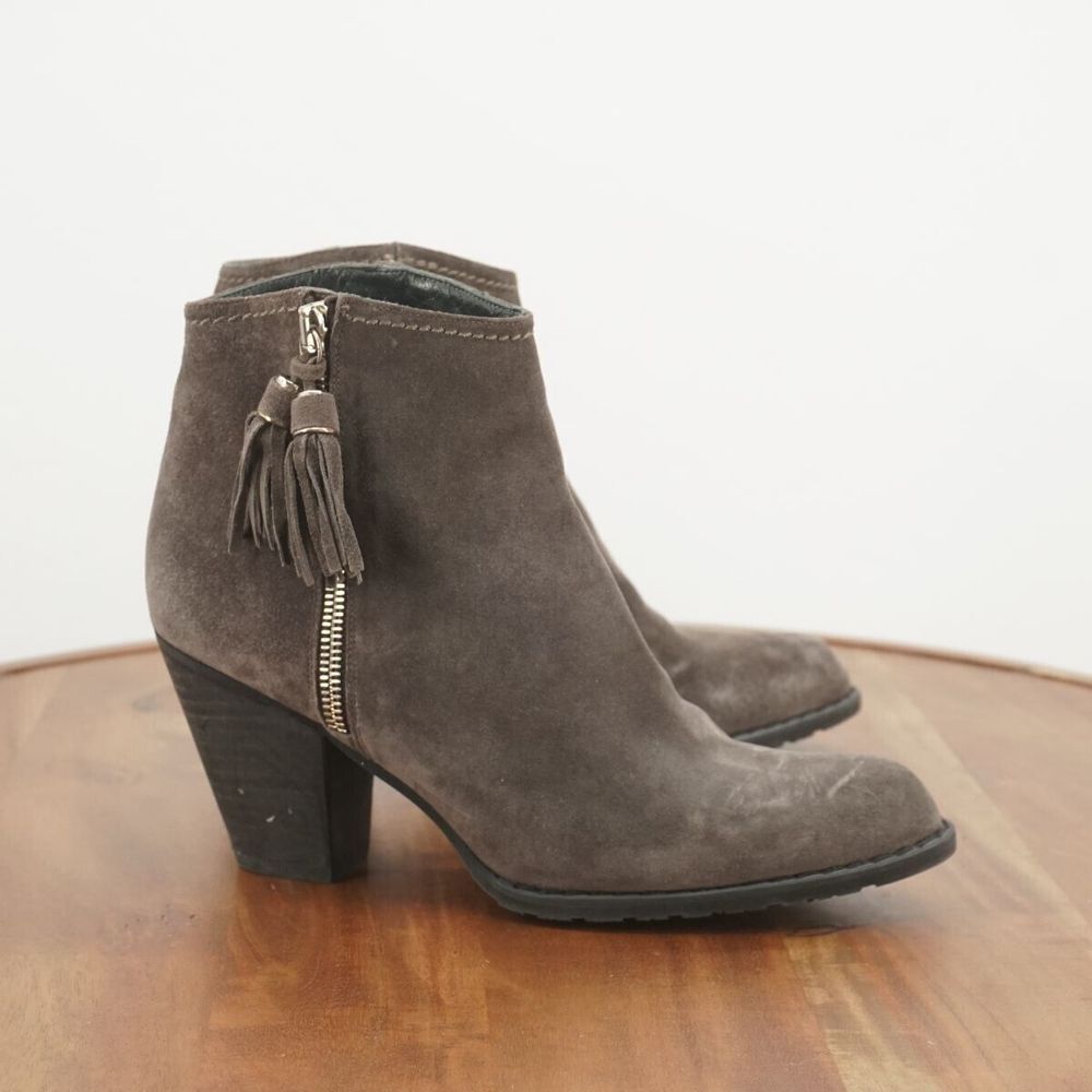 Stuart Weitzman Gray Ankle Boots with Tassel